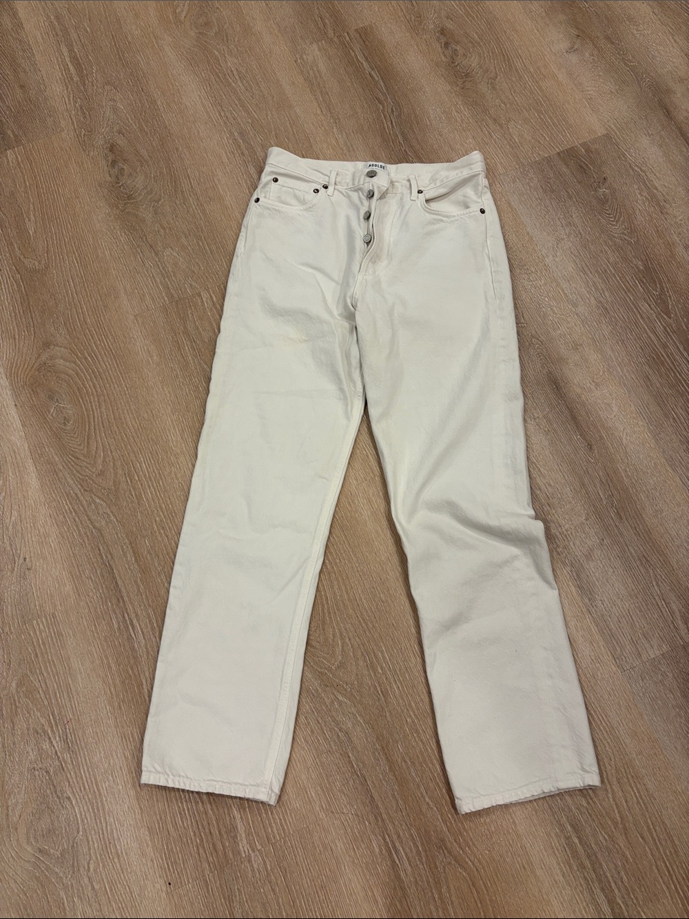 AGOLDE 90s Mid Rise Straight Leg Jeans White Size 29 Premium Denim